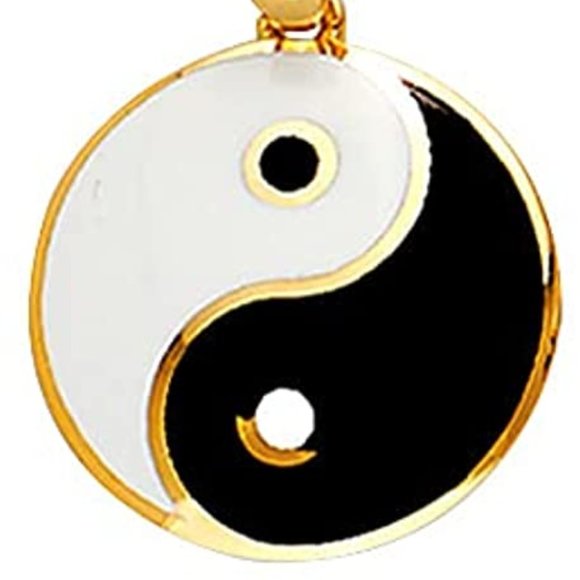 Jewelry - 14k Yellow Gold Enamel Yin Yang Charm Pendant